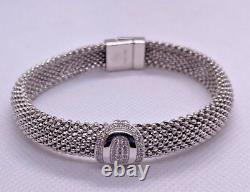 Italian made bracelet with lab created diamonds 925 sterling silver