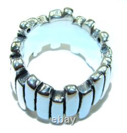 Italy Made Silver Ring. 925 Sterling Silver Abstract size 6.25 Unique