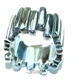 Italy Made Silver Ring. 925 Sterling Silver Abstract size 6.25 Unique