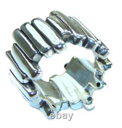 Italy Made Silver Ring. 925 Sterling Silver Abstract size 6.25 Unique