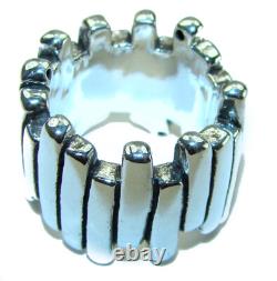 Italy Made Silver Sterling Silver Ring size 6.25 925 Abstract Handmade
