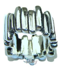 Italy Made Silver Sterling Silver Ring size 6.25 925 Abstract Handmade