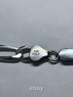 Italy Made Sterling Silver Figaro Chain Necklace 31.4g 24in