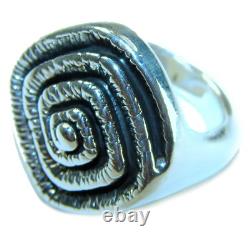 Italy Made Sterling Silver Ring Abstract Handmade size 6 3D Design