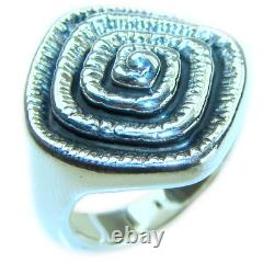 Italy Made Sterling Silver Ring Abstract Handmade size 6 3D Design