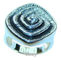 Italy Made Sterling Silver Ring Abstract Handmade size 6 3D Design