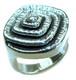 Italy Made Sterling Silver Ring size 8, Contemporary 925 Unique Design