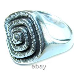 Italy Made Sterling Silver Ring size 8, Contemporary 925 Unique Design