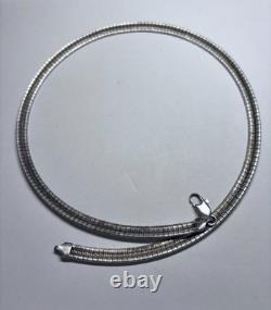Italy Made Sterling Silver Snake Chain Necklace 28.2g 18in Italy Made Sterling Silver Snake Chain Necklace 28.2g 18in