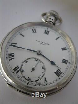 J. W. Benson silver pocket watch made in 1915