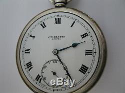 J. W. Benson silver pocket watch made in 1915