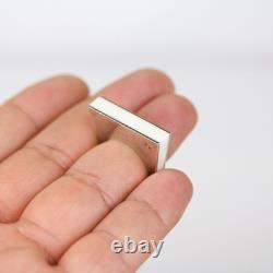 Jacel Ostrowski Modern Artisan Made Sterling Silver & White Resin Ring Sz 7.25
