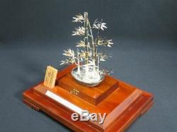 Japanese Antique Sterling Silver Bamboo Tree Bonsai Free Shipping Japan made 1