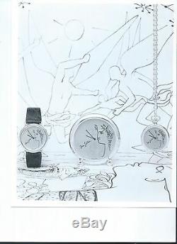 Jean Cocteau Watch Rare Black Dial Sterling Silver Swiss Made Corum