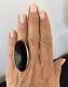 Jeweler Made Brown Clear Stone And Sterling Silver Statement Ring Size 7