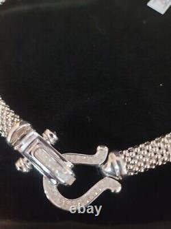 Jewelry 925 sterling silver set with diamond, horseshoe made in Italy