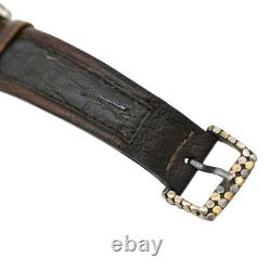 John Hardy Sterling Silver DOTS Collection Leather Strap Watch 4874