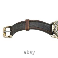 John Hardy Sterling Silver DOTS Collection Leather Strap Watch 4874