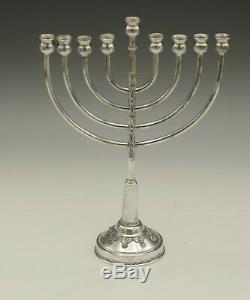 Judaica Made In Israel Sterling Silver Filigree Menorah 8.5 Vintage