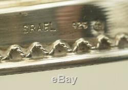 Judaica Made In Israel Sterling Silver Filigree Menorah 8.5 Vintage