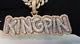 KINGPIN Design custom made Bubble letter pendant only 925 sterling silver 5inch