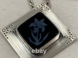 Kay Seurat Artisan Made Sterling Silver 925 Pendant & Italy Rope Chain Necklace