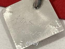 Kay Seurat Artisan Made Sterling Silver 925 Pendant & Italy Rope Chain Necklace