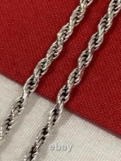 Kay Seurat Artisan Made Sterling Silver 925 Pendant & Italy Rope Chain Necklace