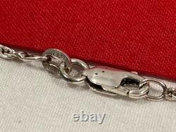 Kay Seurat Artisan Made Sterling Silver 925 Pendant & Italy Rope Chain Necklace