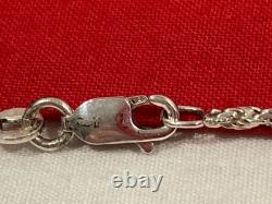 Kay Seurat Artisan Made Sterling Silver 925 Pendant & Italy Rope Chain Necklace