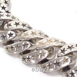 King Baby 925 Sterling Silver Star Link Star Clasp Bracelet 9 Made in USA 135g
