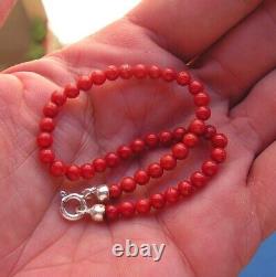 King Baby Original Ball 4mm Red Coral Bead Bracelet Made Italy Artisan 1