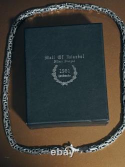 King Byzantine 925 SILVER 6MM Necklace 22 Inch 3.1oz Hand Made Heavyweight