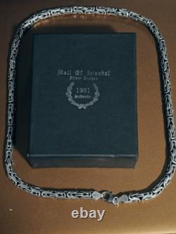 King Byzantine 925 SILVER 6MM Necklace 22 Inch 3.1oz Hand Made Heavyweight