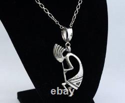 Kokopelli Hand Made Heavy Sterling Silver Necklase Native 41 Grams