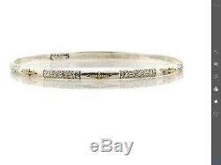 Konstantino 925 Sterling Silver & 18K Gold Bangle Bracelet Made in Greece
