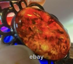 LARGE ORIGINAL Baltic AMBER Hand made 925 STERLING SILVER Pendant