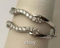 Lab Created 3CT Round Cut Diamond Wrap Enhancer Ring Guard 925 Sterling Silver