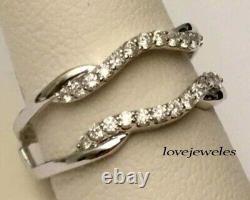 Lab Created 3CT Round Cut Diamond Wrap Enhancer Ring Guard 925 Sterling Silver