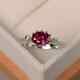 Lab Created Ruby & CZ Engagement Ring Sterling Silver