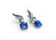 Lab Sapphire & Syn Emerald Dangle Earrings 925 Sterling Silver Luxury High Jewel