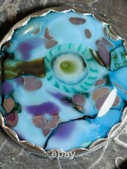 Lampwork Glass Pendant 925 sterling silver ARTISAN MADE beautiful BLUE PENDANT