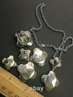 Lapis Canary Stones 925 Sterling Silver Earrings + Ring + Pendant Chain 20 49g