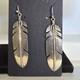 Large 2.8 Native Made'Spirit of Santa Fe' Sterling Silver Feather Earrings