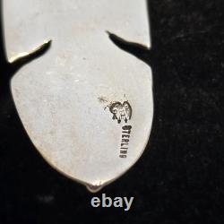 Large 2.8 Native Made'Spirit of Santa Fe' Sterling Silver Feather Earrings