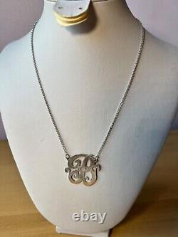 Large Initial Letter B 925 Sterling Silver Necklace Lariat Pendant Custom Made