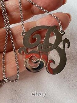 Large Initial Letter B 925 Sterling Silver Necklace Lariat Pendant Custom Made