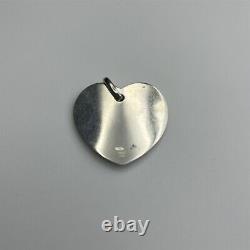 Large Italian Made Sandblasted Glitter Solid Heart Sterling Silver Pendant