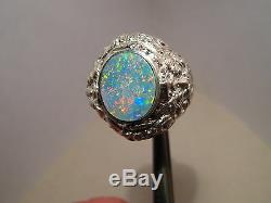Large Mens Opal Barong Ring sterling silver Any Size (can be made in Gold)