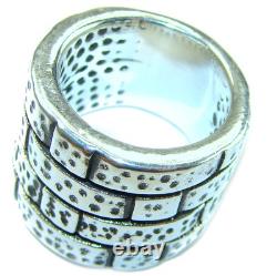 Large Natural Beauty Italy Made Silver Sterling Silver ring size 6